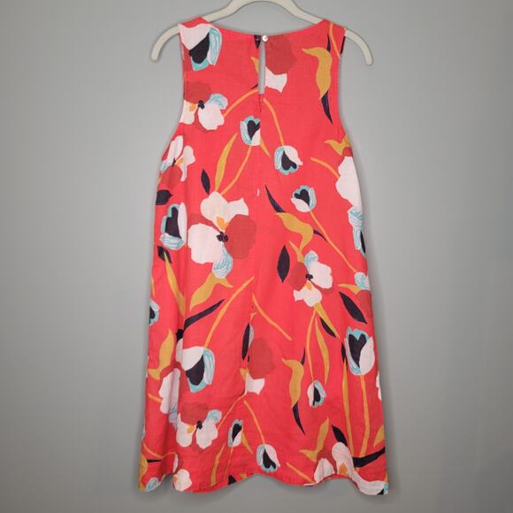 Sigrid Olsen Linen Tank Dress Women's Size M Colorful Floral Summer Mod Resort - Picture 3 of 10